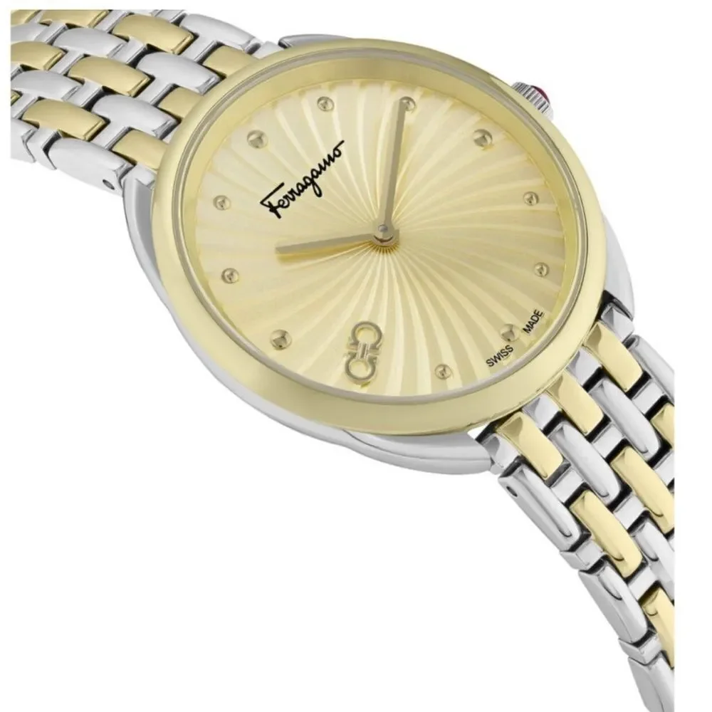 ✨ Salvatore Ferragamo Two-Tone Watch - 34mm - New with Tags, Comes in Box